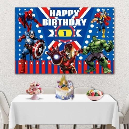 Cartoon Superhero Guardian League Background Boy Birthday Party Decoration Photography Studio Photo 3D Digital Backdrop Cloth