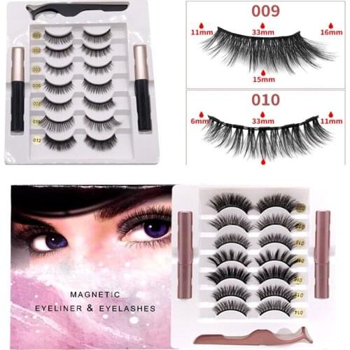 Magnetic Eyelashes Set Waterproof Magnet Eyeliner Long Lasting Natural Magnetic Lashes False Makeup Long Lasting Mix 10 Pairs