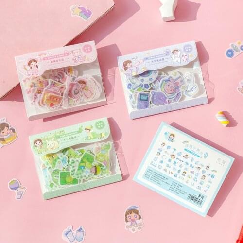 50 pcs/bag Cute Holiday travel Bullet Journal Decorative Washi Stickers Scrapbooking Stick Label Diary Album Stickers