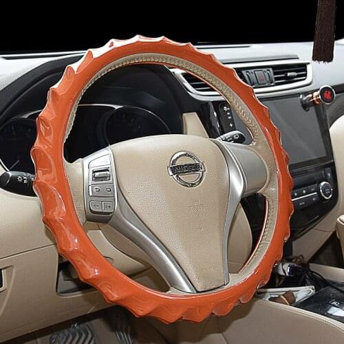 Solid Color Printing Steering Wheel Covers Summer Rubber Steering-Wheel Case Handle Covers Interior Accessories No-Stitching
