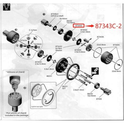 Original OFNA/HOBAO RACING 87343C-2 Spider Differential Rear Cover For 1/8 HYPER 8/8.5 BUGGY ST RTR/PRO TRUGGY