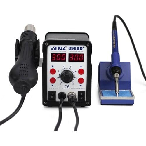 YIHUA 898BD + 2 function in 1 smd rework station, Electric Soldering Irons 110V / 220V