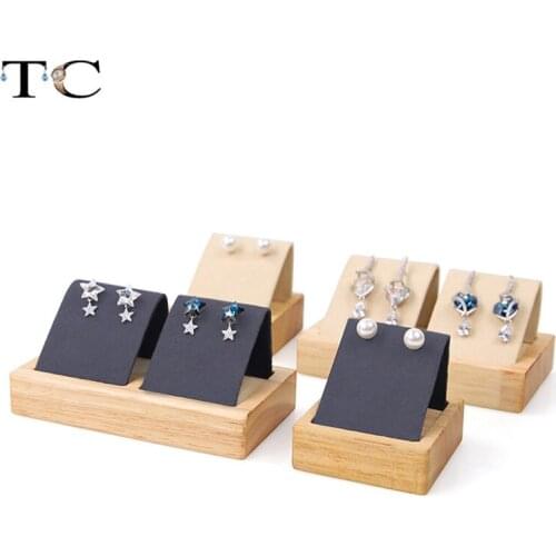 Luxury Bamboo Wood Earrings Display Tray 2 Sizes To Choose For Woman Earrings Display Stand Jewelry Display Tray
