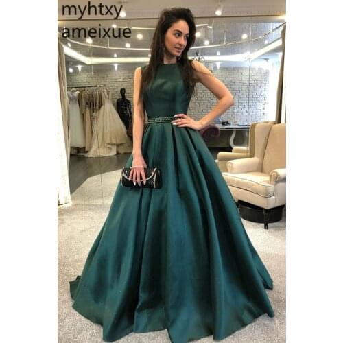 Simple Boat Neck Sexy Evening Dress Long Formal Evening Gown Squined Sleeveless Floor Length New A-line Dress Custom Made Size