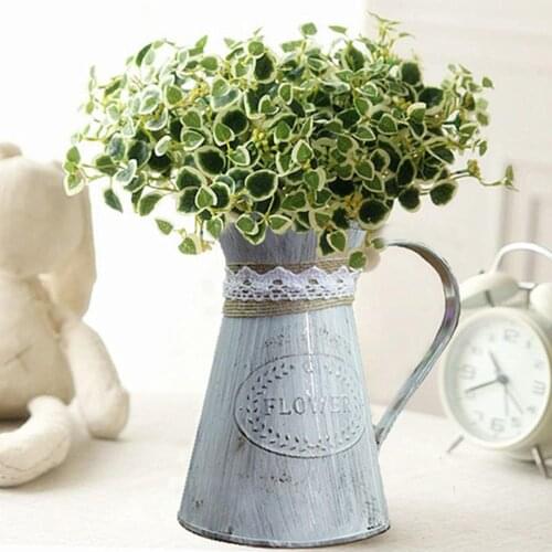 Retro Iron Flower Bucket Floral Shop Display Plant Pot Photo Props Home Decor