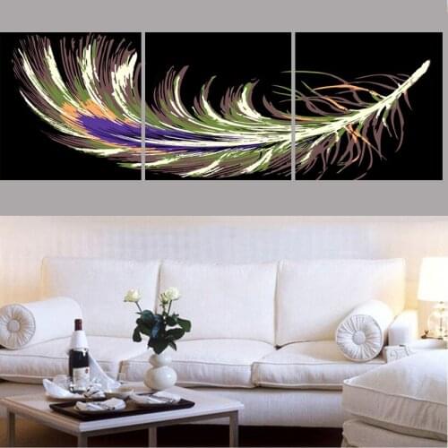 Triptych abstract feather 5d diy Diamond Painting Cross Stitch Diamond Mosaic full Diamond Embroidery Patterns Rhinestone ZC109