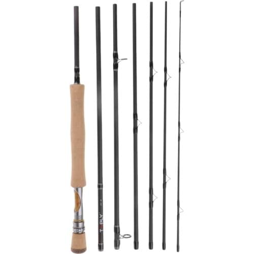 Traveler Fly Fishing Rod 7-Pieces 46T Carbon Rod Ultralight Fly Rod with Rod Tube in 7/8 Weight