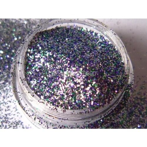 Solvent Resistant Glitter Fine Purple Green and Silver Glitter for Franken Nail Polish Supply Resing Jewelry Lotion G342
