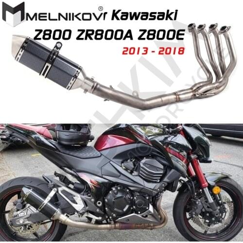 Motorcycle Full System Exhaust Muffler Modified Middle Link Pipe Slip On For Kawasaki Z800 Z800E ZR800A 2013 To 2018 Exhaust