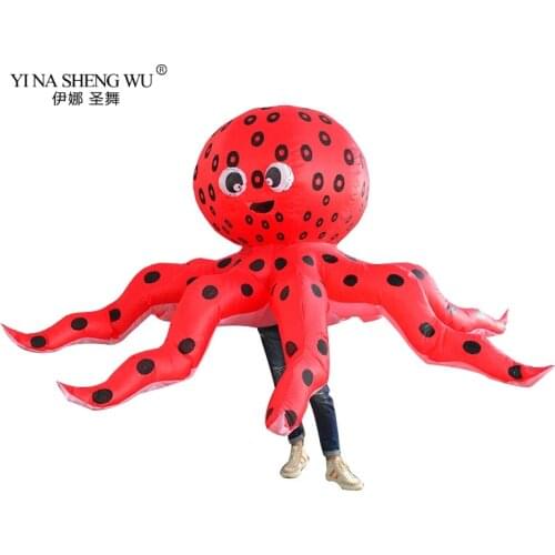 Women Men Inflatable Octopus Costume Fancy Dress Animal Mascot Suit Cosplay Anime Outfit Halloween Carnival Christmas For Adults