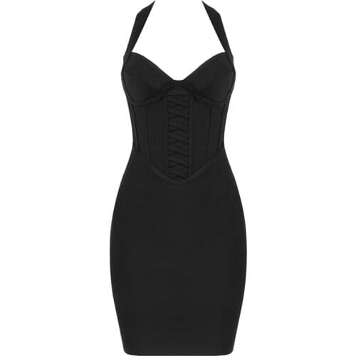 Women Dress Mini Sexy Backless Bandage Bodycon Party Dress Stretch Club Bodycon Dress Ladies Clothing