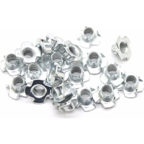 1Pcs M3/M4/M5/M6/M8/M0/M12 Four Pronged Tee Nuts Captive Blind Inserts For Wood Furniture