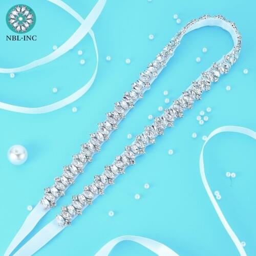 1PC) Rhinestones bridal belt diamante wedding dress belt with crystal wedding sash for wedding dress accessories WDD1060