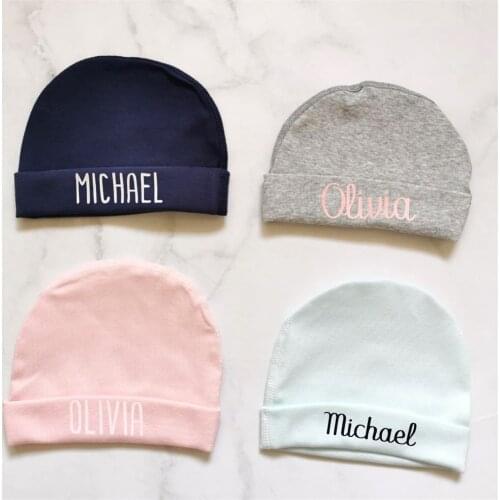 100% Cotton Unisex Infant Baby Hat Personalized Birthday Baby shower Gifts Baby accessories Custom Name Newborn Infant Hats