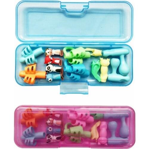 16Pcs/Box Two-Finger Silicone Pencil Holder Grips For Boys and Girls Learning Writing Correction Tools Children Stationery Gift