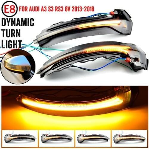 2Piece For Audi A3 8V S3 RS3 Dynamic Blinker Flowing Flasher Indicator Side Wing Mirror Lamp LED Turn Signal Light 2013-2020