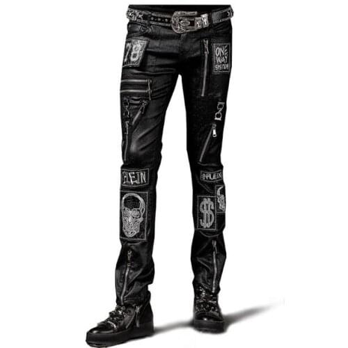 2020 Mens clothing GD Hair Stylist fashion Hip hop Non mainstream Punk Bright elastic Patch casual pants plus size costumes