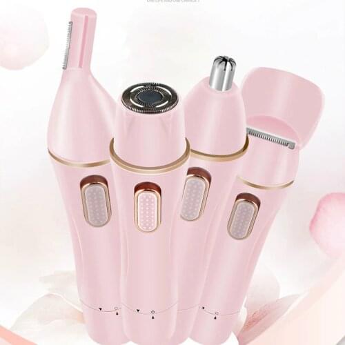 4 in 1 Electric Hair Remover Rechargeable Lady Shaver Nose Hair Trimmer Eyebrow Shaper Leg Armpit Bikini Trimmer Women Epilator
