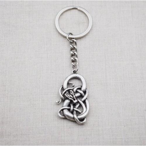 12pcs Retro Mythology Dragon Snake DIY keychain Men Jewelry Car Key Chain Souvenir For Gift