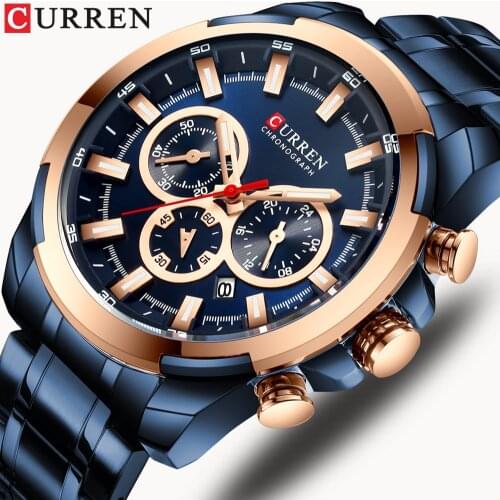 CURREN 8361 Fashion Stainless Steel Men Watches Business Luxury Sport Waterproof Quartz Watch Mens Male Clock часы мужские