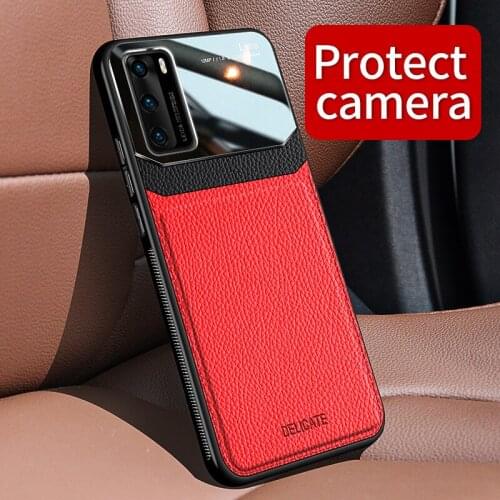 Huawei P40 Pro Plus 2020 Golbal case silicone bumper leather plexiglass Cover for Huawei P40 Lite P40Pro Camera Lens Protector