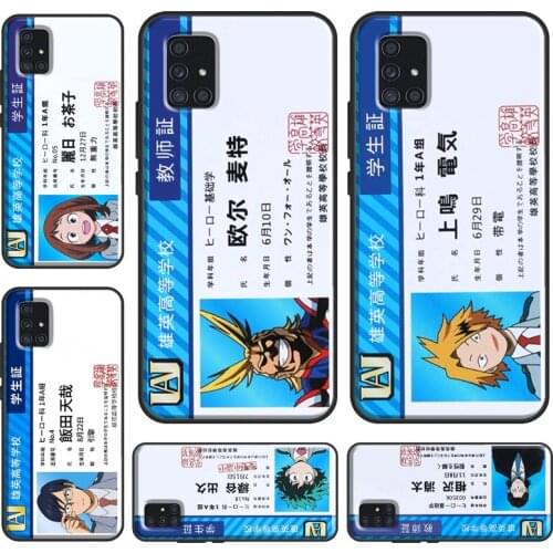 My Hero Academia Student Card Postcard Case For Samsung A32 A52 A72 A12 A42 A21S A20e A10 A20S A40 A50 A70 A11 A51 A71 A31 Coque
