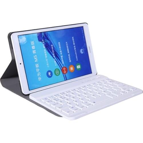 PU Leather Case Folio Folding Cover Built-in Removable Bluetooth Keyboard for Huawei Mediapad M5 Lite 8.0 AM05Tablet+Stylus