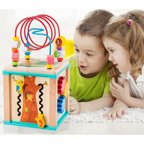 Montessori Early Education Toy Around Bead Maze Shape Recognition Cartoon Clock Learning Educational Toys For Children Math Toys