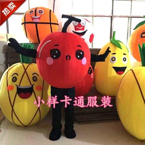 Fruit Cherry Pineapple Mango Mascot Costume Cartoon Character Adult Size Mascot for Party Halloween Carnival Birthday Cosplay