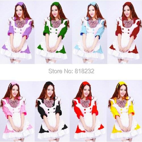 Lolita Princess Dress Sweet French Maid Outfit Apron Dress Cosplay Costume Uniform Asian M L XL