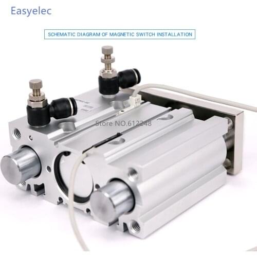 MGPM16-125/150/175/200 Compact pneumatic air cylinder with guide rod cylinder
