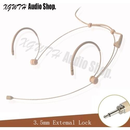 Mini Skin Dual Earhook Cardioid Condenser Headset Microphone Mic For FM DJ Karaoke Wireless Bodypack Transmitter 3.5mm Male Plug