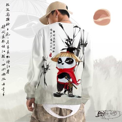 Fashion Casual Chinese Panda Oversized 6XL Men Tops Pullovers Clothes Streetwear Sweatshirt