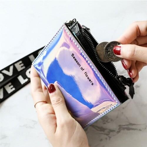 Fashion Symphony Laser Small Wallet Women Multifunction Purses Ladies Money Bag Korean Female Coin Purse