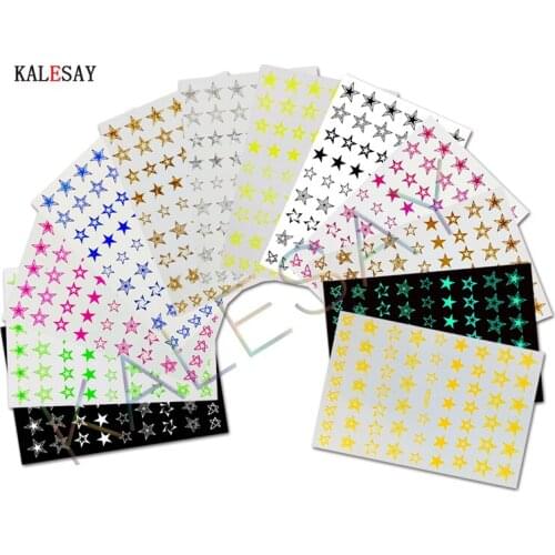 Nail art Sticker Design beautiful Stars 3D Nail Stickers Decals manicure butterfly Line heart Nail Accesoires Love Decorations