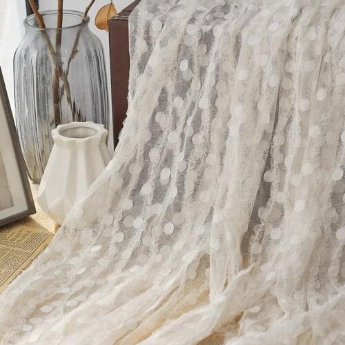 New mesh silver silk embroidery fabric striped lotus leaf lace cloth DIY wedding dress dress fabric tulle fabric