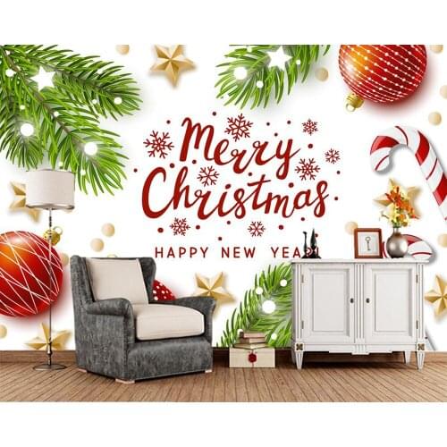 Papel de parede Christmas decoration children wallpaper,living room tv wall bedroom wall papers home decor cafe bar mural
