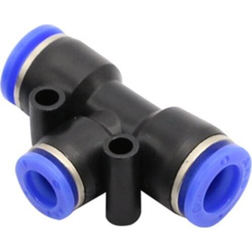 PEG 3Way T Type Pneumatic Connector Tee Union Push In Fitting for Air Pipe joint 4mm-6-8-10-12-16mm OD Hose Pipe Fittings