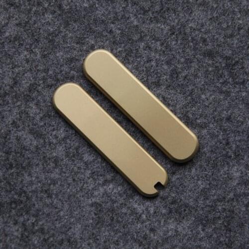 1 Pair Brass Scales Handle with Ballpoint Pen Slot for 58 mm Victorinox Swiss Army Signature Midnite Manager Knife