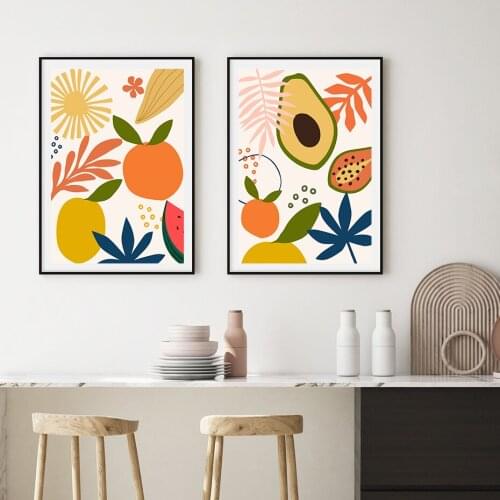 Modern Abstract Tropical Fruits Canvas Painting Poster and Print Wall Art for Pictures for Kitchen Dinning Room Home Decoration