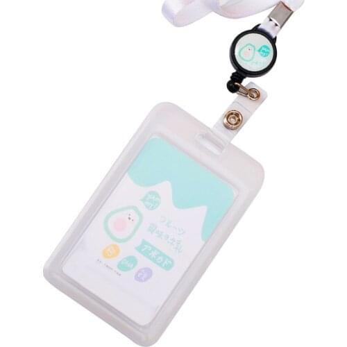 Student Corrosion ID Card Cover With Lanyard Retractable Buckle Abrasion Waterproof And Sealable Campus Card