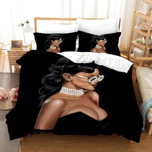 Super Star Duvet Cover Set Beautiful Africa Sexy Woman Sexy Girl Bedding Set for King Size Double Bed Set 3D Quilt Bed Linen