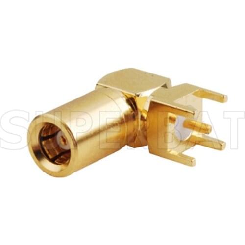 Superbat SMB Jack pin Right Angle thru hole PCB Mount RF Coaxial Connector Goldplated