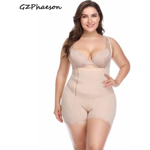 Waist Trainer Zipper Full Body Shaper Women Slimming Shapewear Bodysuit Plus Size Postpartum Corset Shaper Corrective Underwear