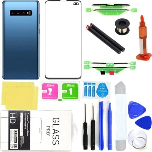 Outer Front Glass Lens Screen Replacement Kit for Samsung Galaxy S10 Plus LCD Screen Touch Panel Outer Lens
