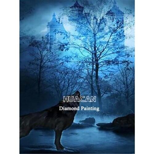 Wolf Animal Printed Water-Soluble Canvas 11CT Cross-Stitch Full Kit Embroidery DMC Threads Painting Handicraft Decor