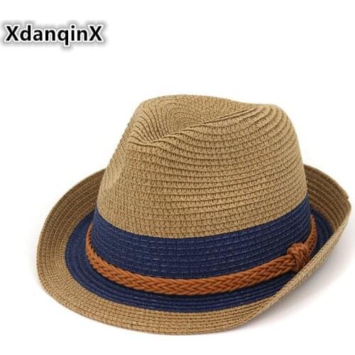 XdanqinX 2019 Summer New Style Ladies Fedoras Hat Simple Fashion Sunshade Western Cowboy Straw Hats British Jazz Hat Daddys Hat