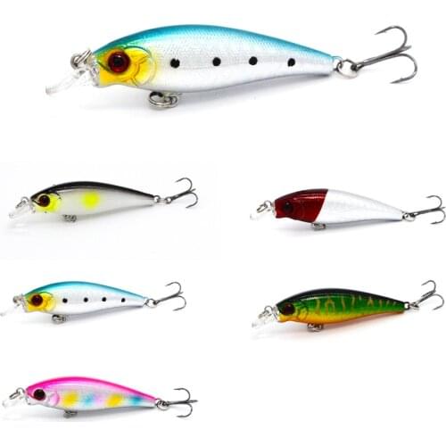 1Pcs 7.5cm 6.7g Laser Plastic Hard Bait Fishing Lure Minnow Pesca Fishing Wobbler Tackle Isca Bait Crankbait Swimbait 3D Eyes