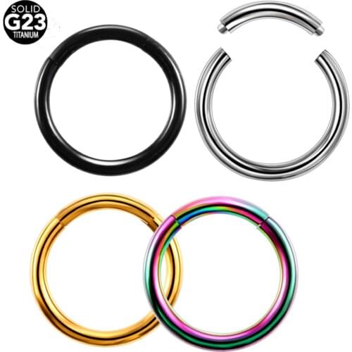 1PC G23 Titanium Segment Nose Rings Piercing Fake Nose Septum Lip Nipple Rings Earring Tragus Cartilage Rings Body Jewelry