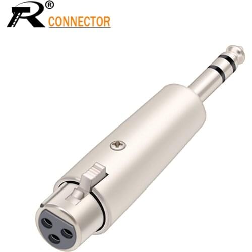 1pc Nickel plated 3Pin XLR Female Jack to 1/4" 6.35mm Male Plug Stereo Microphone Adapter connector